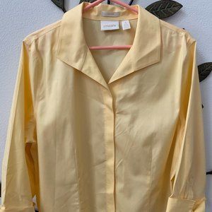 Chico's Yellow All-Cotton Blouse size 3 (Extra Large)
